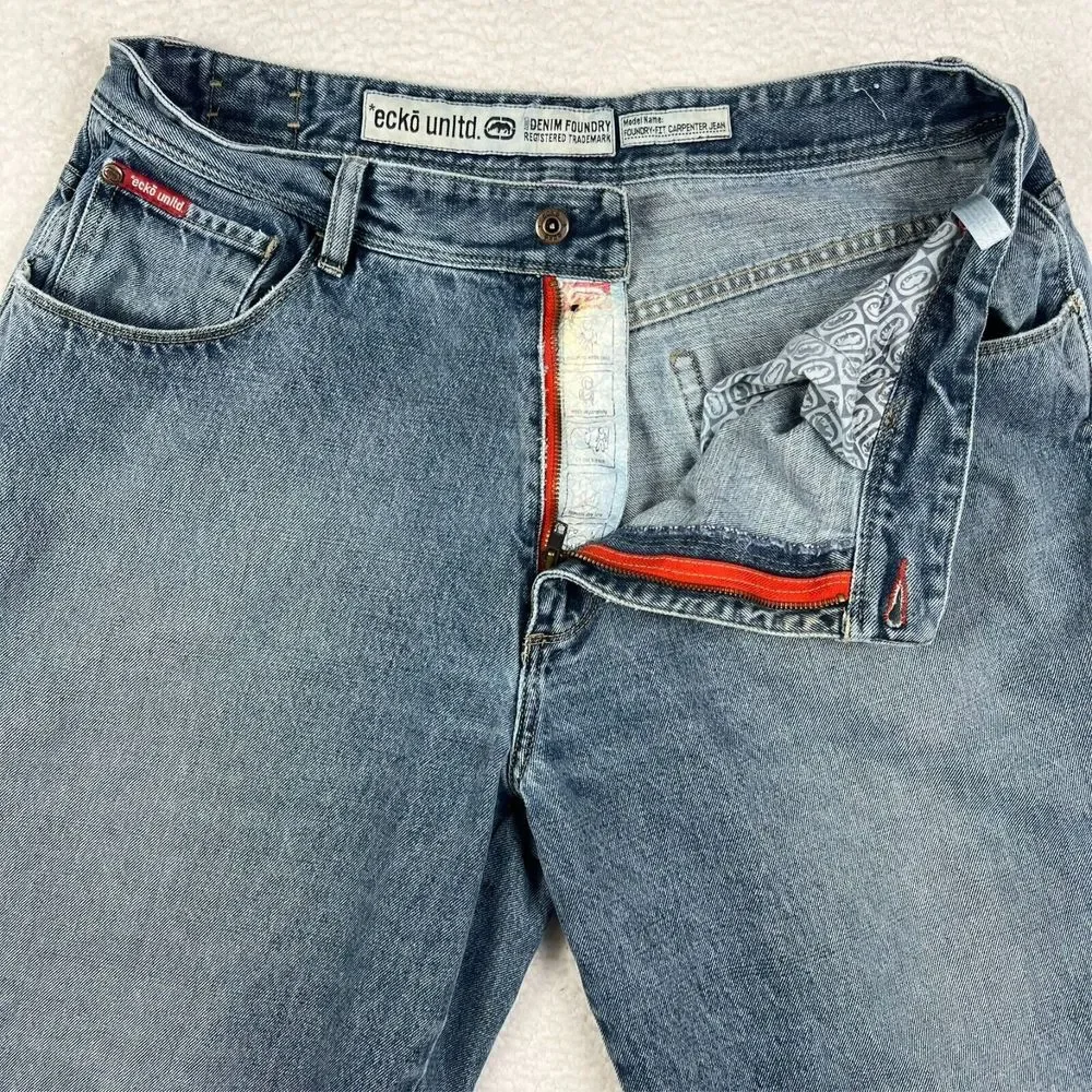 Ecko Unltd Jeans Mens Sz 36 Carpenter Wide Leg Hip Hop Baggy 90s Skater Y2K‎